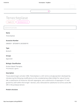 Tenecteplase - Drugbank