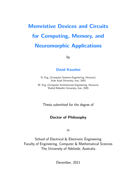 Memristor and Memristive Devices and Systems