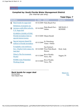 US Sugar News for March 14