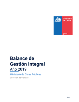 Balance De Gestión Integral Año 2019 Ministerio De Obras Públicas Dirección De Vialidad