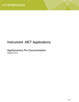 Instrument .NET Applications