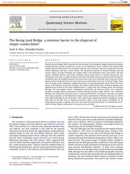 The Bering Land Bridge: a Moisture Barrier to the Dispersal of Steppe–Tundra Biota?