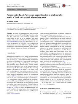 Parameterized Post-Newtonian Approximation in a Teleparallel Model of Dark Energy with a Boundary Term