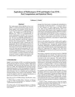 Equivalence of Multicategory SVM and Simplex Cone SVM: Fast Computations and Statistical Theory
