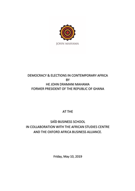 Democracy & Elections in Contemporary Africa by He