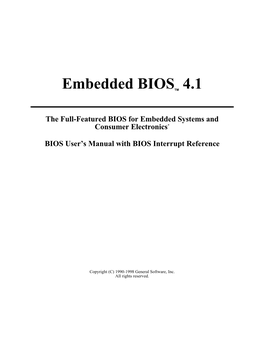 Embedded BIOS User's Manual