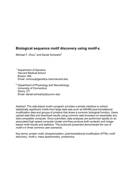 Biological Sequence Motif Discovery Using Motif-X