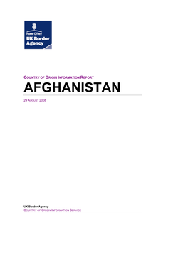 Country of Origin Information Report: AFGHANISTAN