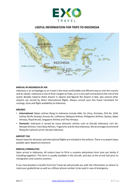 Useful Information for Trips to Indonesia
