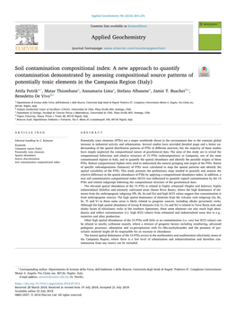 Soil Contamination Compositional Index a New Approach to Quantify