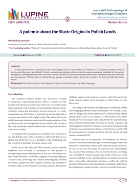 A Polemic About the Slavic Origins in Polish Lands