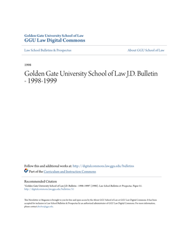 Golden Gate University School of Law JD Bulletin