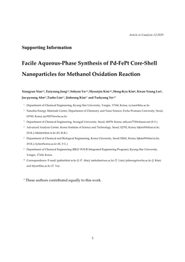 Facile Aqueous-Phase Synthesis of Pd-Fept Core-Shell Nanoparticles