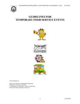 Guidelines for Temporary Food Service Events