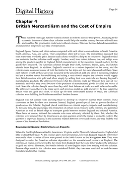 Chapter 4: British Mercantilism and the Cost of Empire