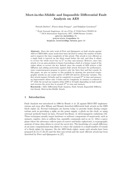 Meet-In-The-Middle and Impossible Differential Fault Analysis On