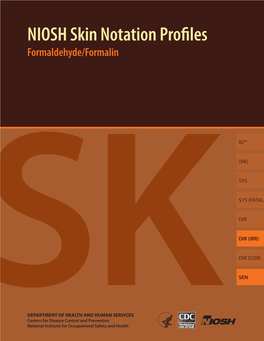 NIOSH Skin Notation Profiles Formaldehyde/Formalin