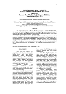 Studi Penggunaan Lahan (Land Use)