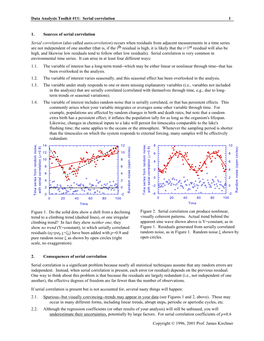 Data Analysis Toolkit #11: Serial Correlation 1 Copyright © 1996