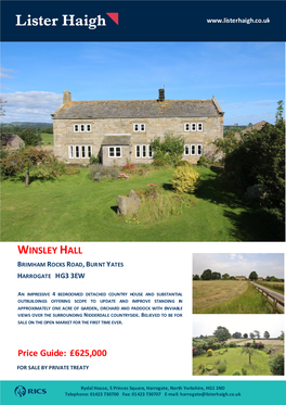 Winsley Hall Brimham Rocks Road, Burnt Yates