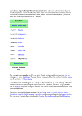 Guavabeeren (Guavaberry) = Rumbeeren (Rumberry) (Myrciaria Floribunda Or Eugenia Floribunda) Ist Die Frucht Eines Baumes Der Karibik