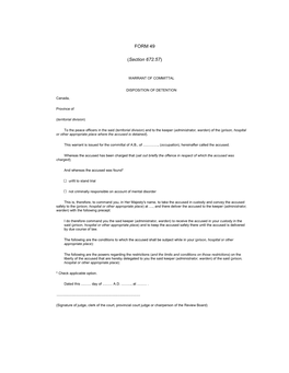 FORM 49 (Section 672.57)