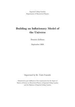 Building an Inflationary Model of the Universe