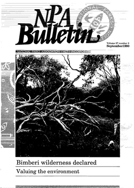 Bimberi Wilderness Declared Valuing the Environment NPA BULLETIN Volume 27 Number 3 September 1990