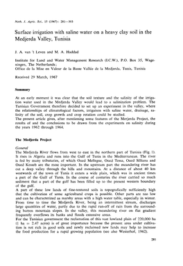 Surface Irrigation with Saline Water on a Heavy Clay Soil in the Medjerda Valley, Tunisia