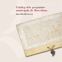 Catàleg Dels Pergamins Municipals De Barcelona