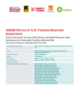 Usaid Office of U.S. Foreign Disaster Assistance