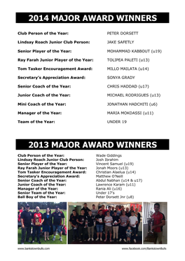 2014 Award Winners