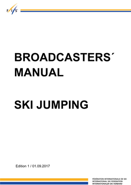 FIS Broadcast Manual SJ V1 20170901