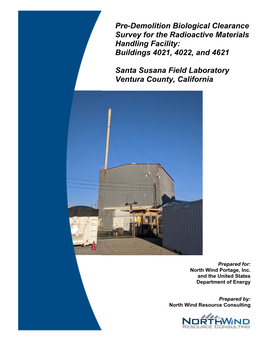 Pre-Demolition Biological Clearance Survey for the Radioactive Materials Handling Facility: Buildings 4021, 4022, and 4621