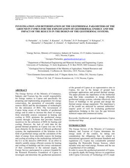 Investigation and Determination of the Geothermal Parameters of The