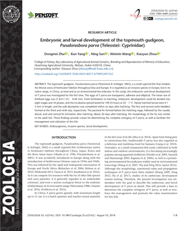 ﻿Embryonic and Larval Development of the Topmouth Gudgeon