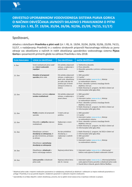04 Letno Obvestilo Uporabnikom Vodovodnega Sistema Pijava Gorica