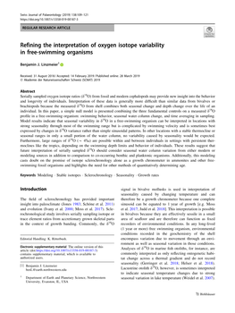 Refining the Interpretation of Oxygen Isotope Variability in Free-Swimming Organisms