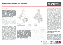 Introduction Situation Overview: Upper Nile State, South Sudan