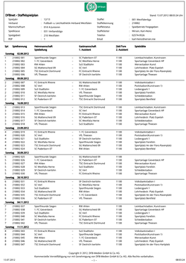 Staffelspielplan Stand: 13.07.2012 08:03:24 Uhr Spieljahr : 12/13 Staffel : 001 Westfalenliga Verband : Fußball- U