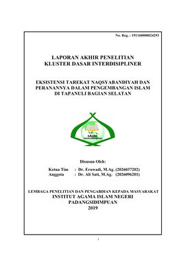 Eksistensi Tarekat Naqsyabandiyah Dan Peranannya Dalam Pengembangan Islam Di Tapanuli Bagian Selatan