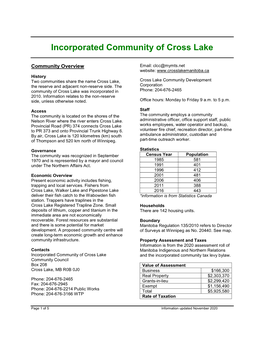 Incorporated Community of Cross Lake