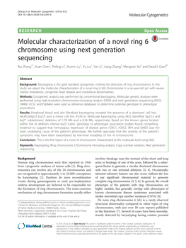 Molecular Characterization of a Novel Ring 6 Chromosome Using Next