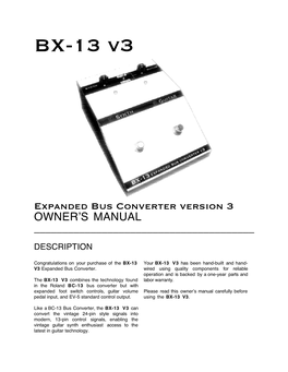 BX-13 V3 Manual .Cwk