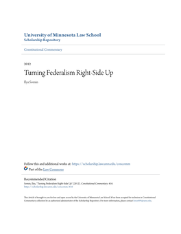 Turning Federalism Right-Side up Ilya Somin