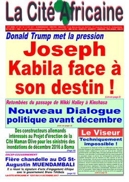 Donald Trump Met La Pression Joseph Kabila Face À
