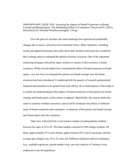 Assessing the Impact of Brand Extensions on Brand Concept and Brand Equity: the Moderating Effect of Consumers’ Perceived Fit