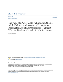 The Value of a Parent-Child Relationship: Should Adult Children