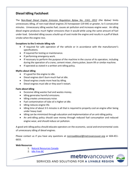 Diesel Idling Factsheet