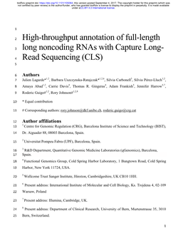 High-Throughput Annotation of Full-Length Long Noncoding